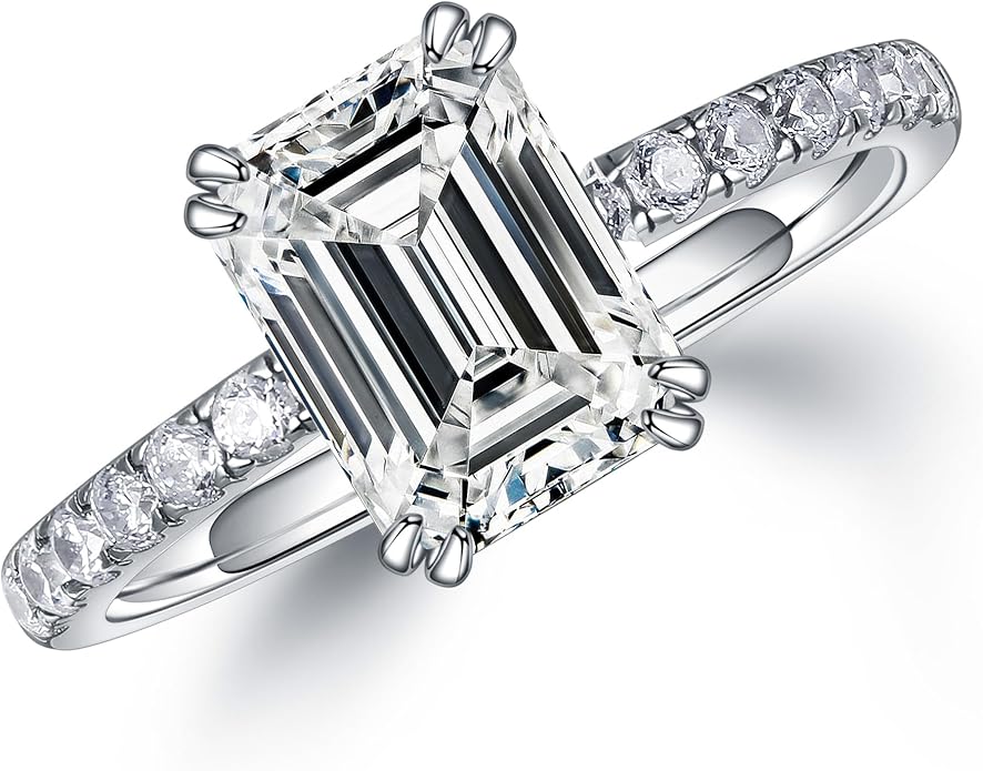 Moosea Emerald Cut Solitaire Ring