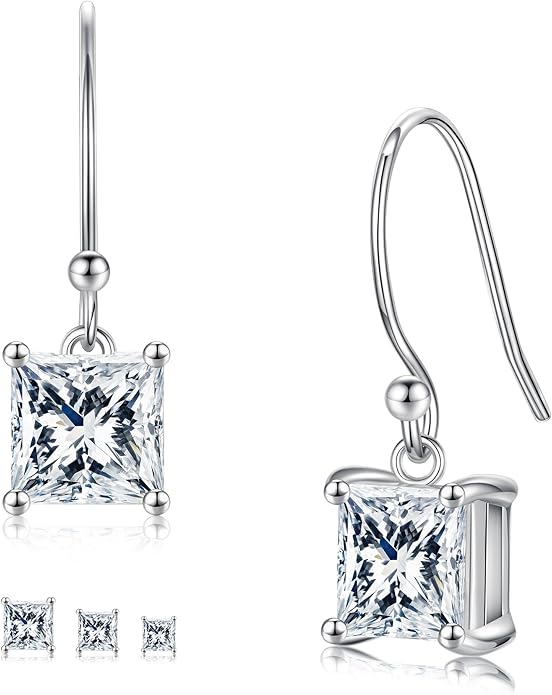 Moosea Princess Cut Hook Earrings