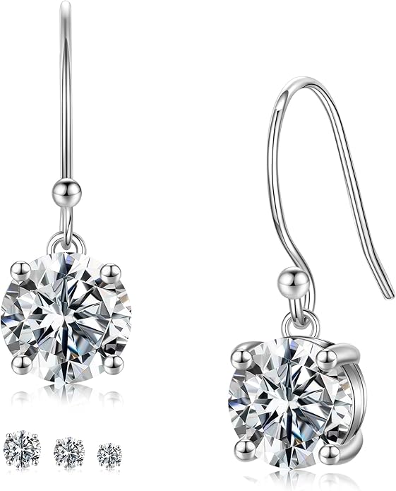 Moosea Round Cut Hook Earrings